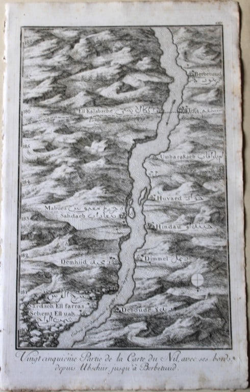 3 engravings of the course of the Nile by Norden 1792 (1 of 5)