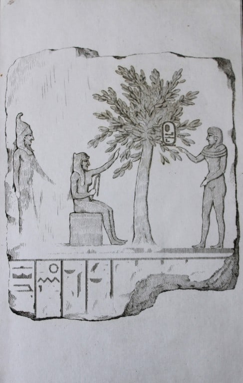 Fragment in Bas-relief by Capt. FL Norden 1792: This copperplate engraving is from The Antiquities, Natural History, Ruins and Other Curiosities of Egypt, Nubia and Thebes by Frederic Lewis (or Ludvig) Norden. Printed for Edward Jeffreys, London 17