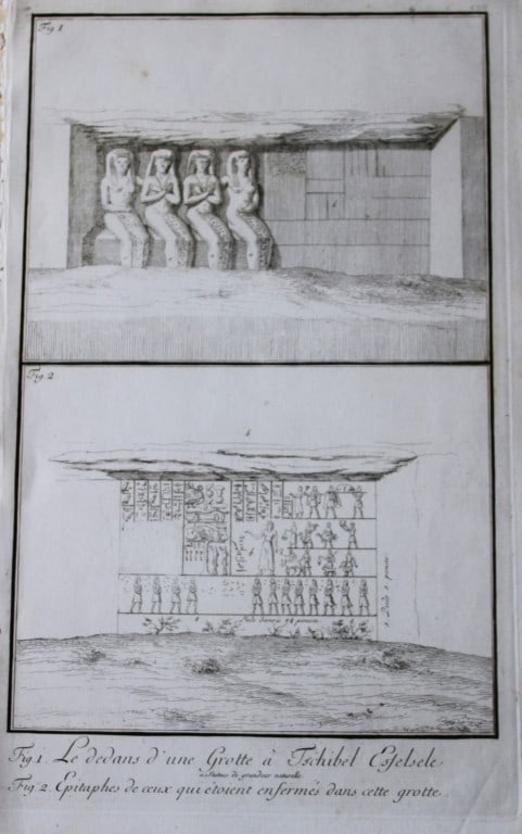 Inside of caves at Tschabel Esselsele by FL Norden 1792 (1 of 3)
