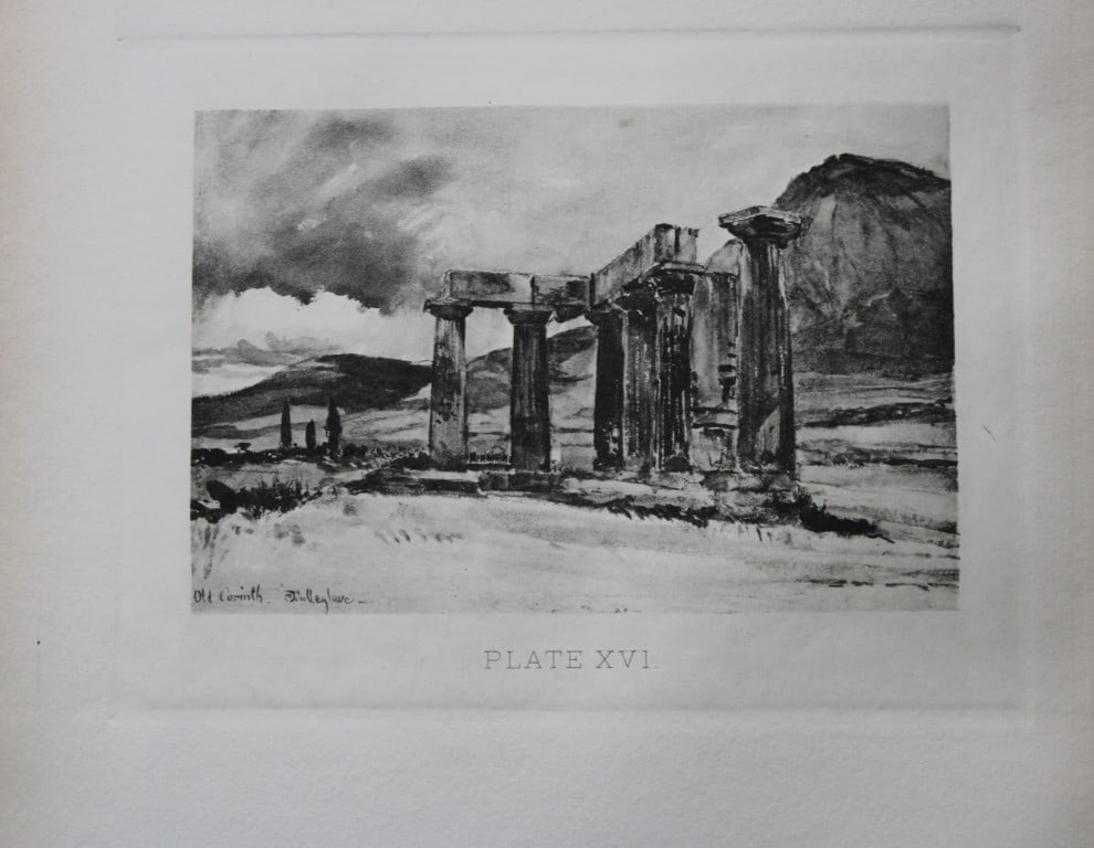 John Fulleylove 1897 - Etching of Temple at Corinth (1 of 2)