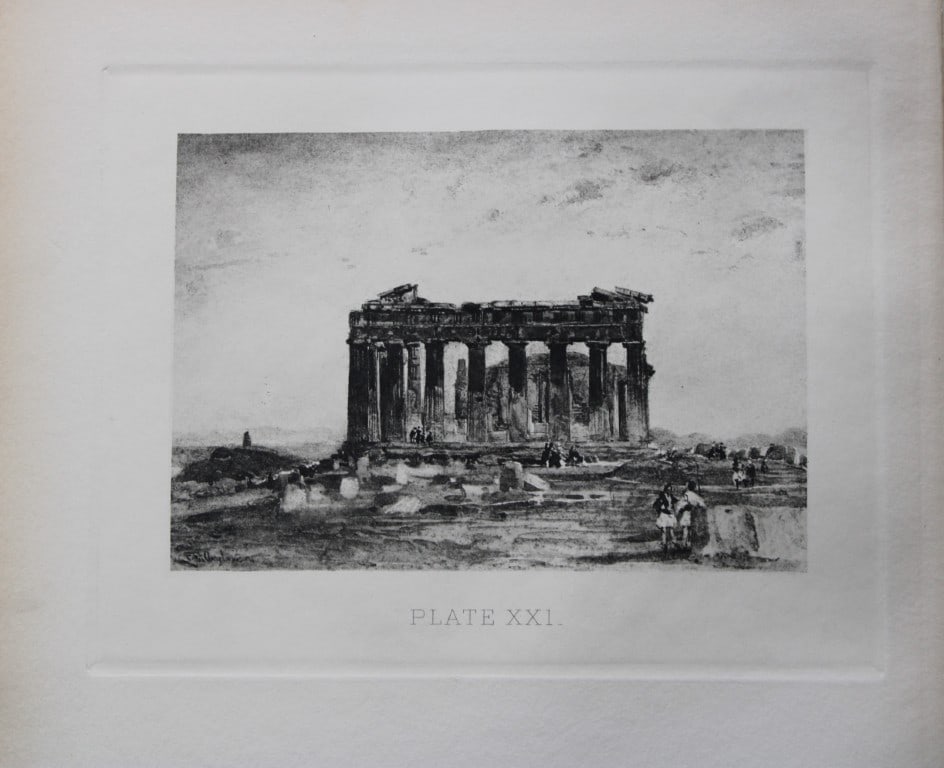 John Fulleylove 1897 - Etching of East end of the Parthenon (1 of 2)