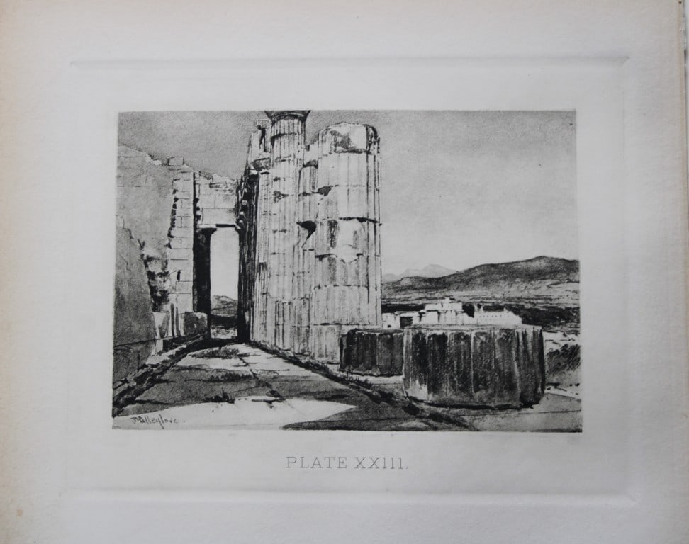 John Fulleylove 1897 - Etching of Northern Peristyle of the Parthenon (1 of 2)