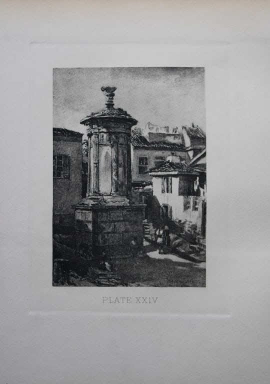John Fulleylove 1897 - Etching of Monument of Lysicrates (1 of 2)