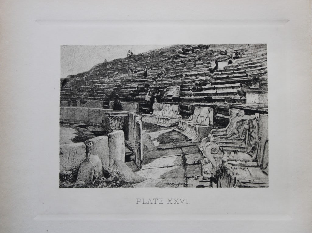 John Fulleylove 1897 - Etching of Theatre of Dionysus (1 of 2)