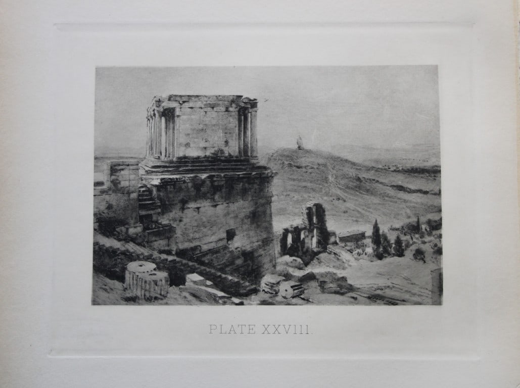 John Fulleylove 1897 - Etching of Temple of the Wingless Victory (1 of 2)