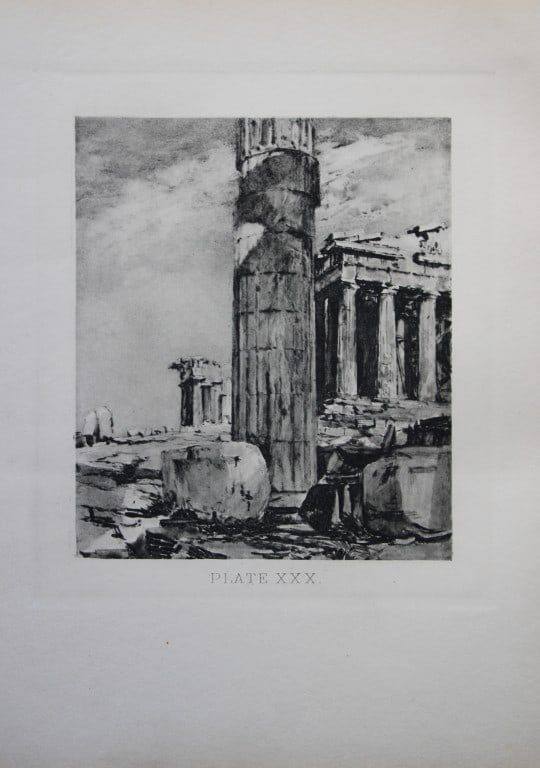 John Fulleylove 1897 - Etching of Column of the Propylaea (1 of 2)