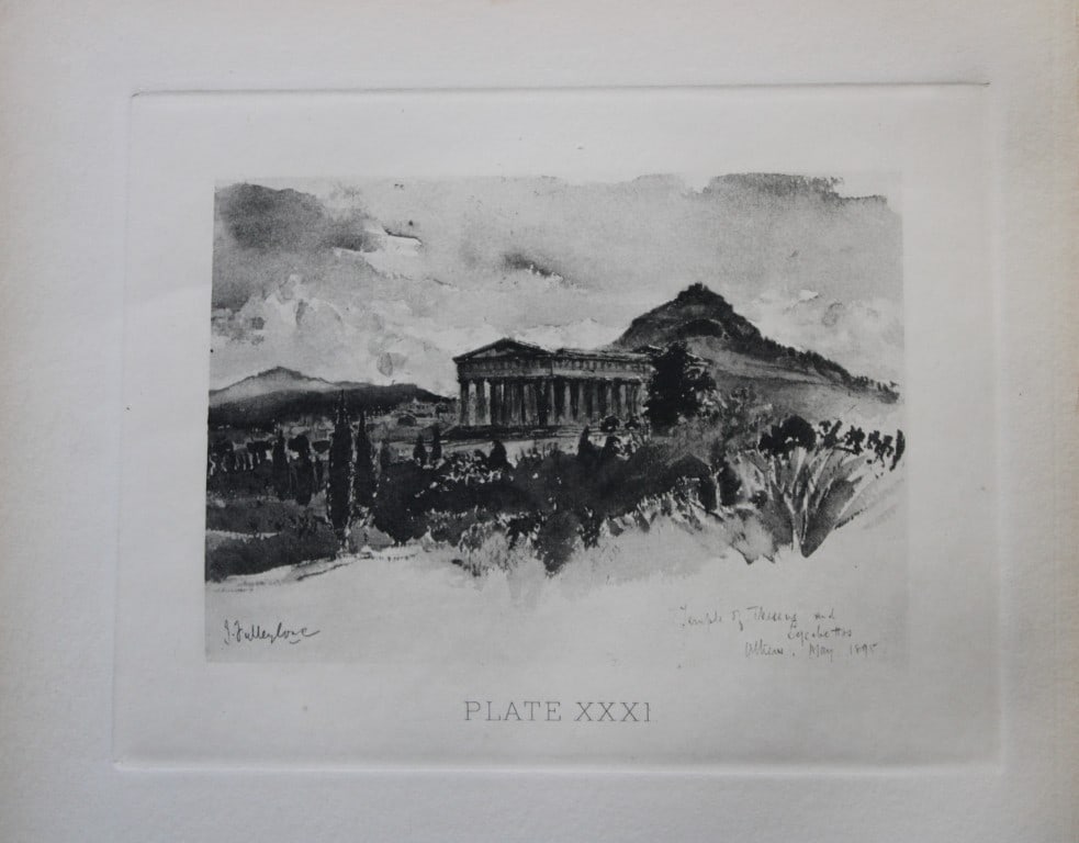 John Fulleylove 1897 - Etching of Temple of Theseus (1 of 2)