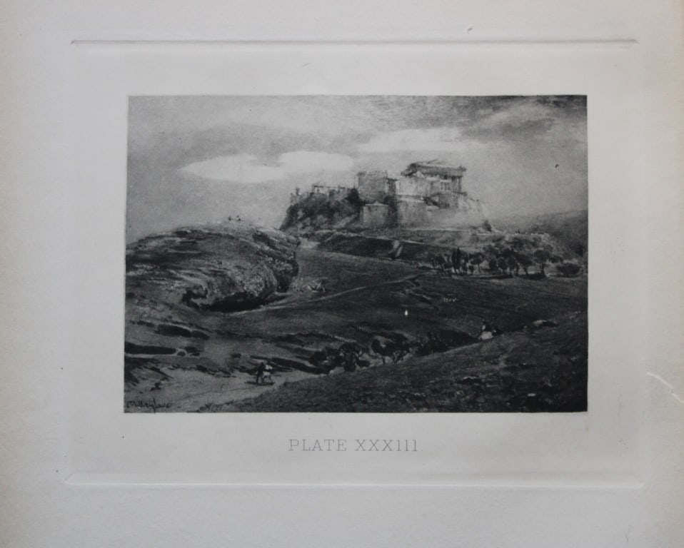 John Fulleylove 1897 - Etching of Areopagus and Acropolis (1 of 2)