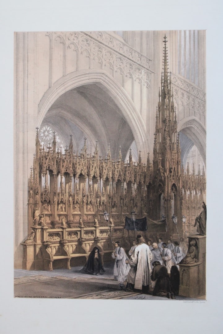 Haghe & Day - Lithograph of Cathedral in Antwerp, Belgium 1840 (1 of 2)