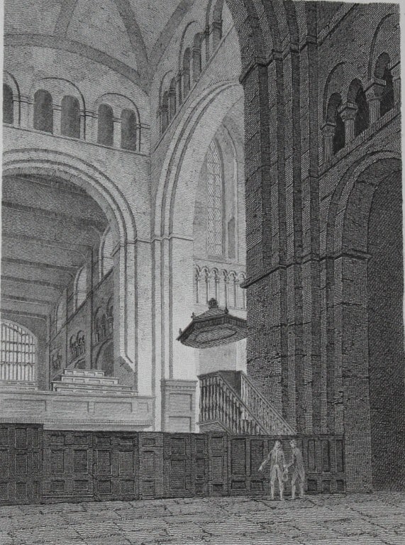 F Nash - Abbey Church St Albans engraved by J Storer 1814 (1 of 2)