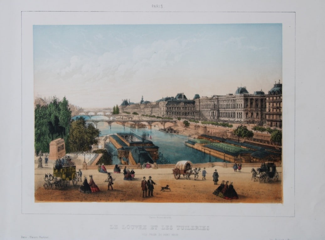Charles Riviere - Le Louvre et les Tuileries, Paris 1855 (1 of 1)