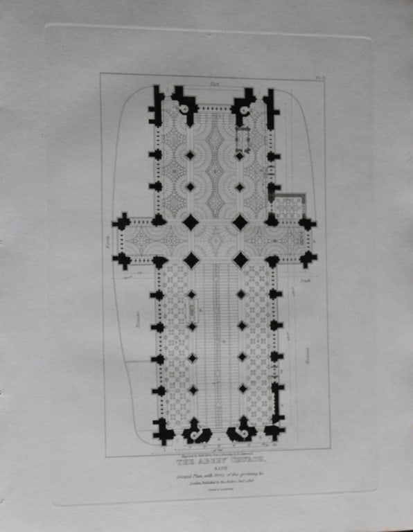 R Cattermole - Plan of Bath Abbey Church engraved by R Roffe 1816 (1 of 1)