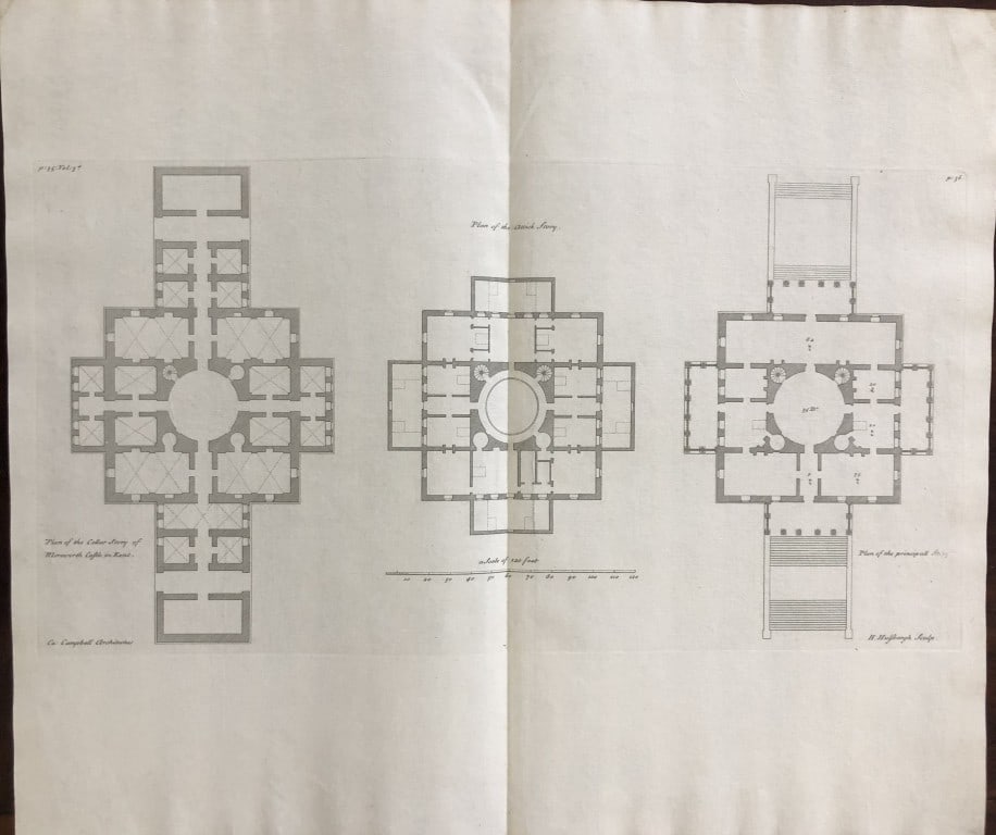 Colen Campbell - Plan of Mereworth Castle, Kent 1725 (1 of 2)