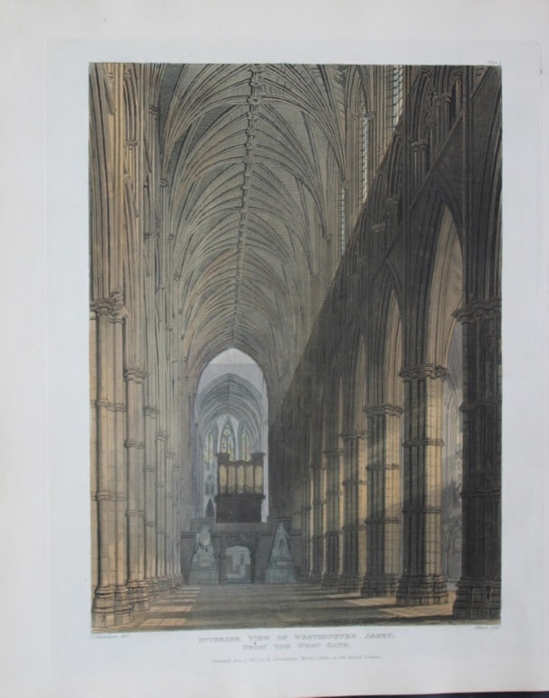 F Mackenzie - Interior View of Westminster Abbey by J Bluck 1812 (1 of 1)