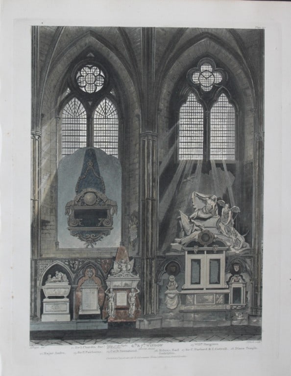 A Pugin - 6th and 7th Windows in Westminster Abbey engraved by J Bluck 1812 (1 of 1)