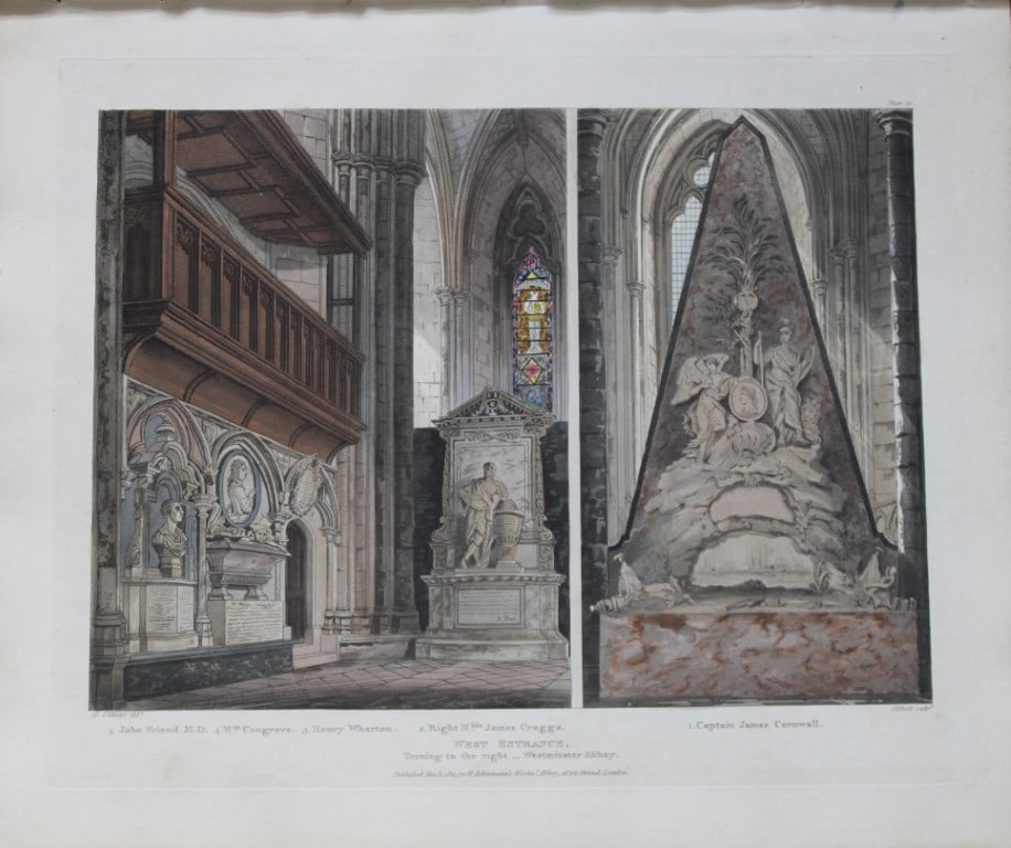 H Villiers - West Entrance of Westminster Abbey engraved by J Bluck 1812 (1 of 1)