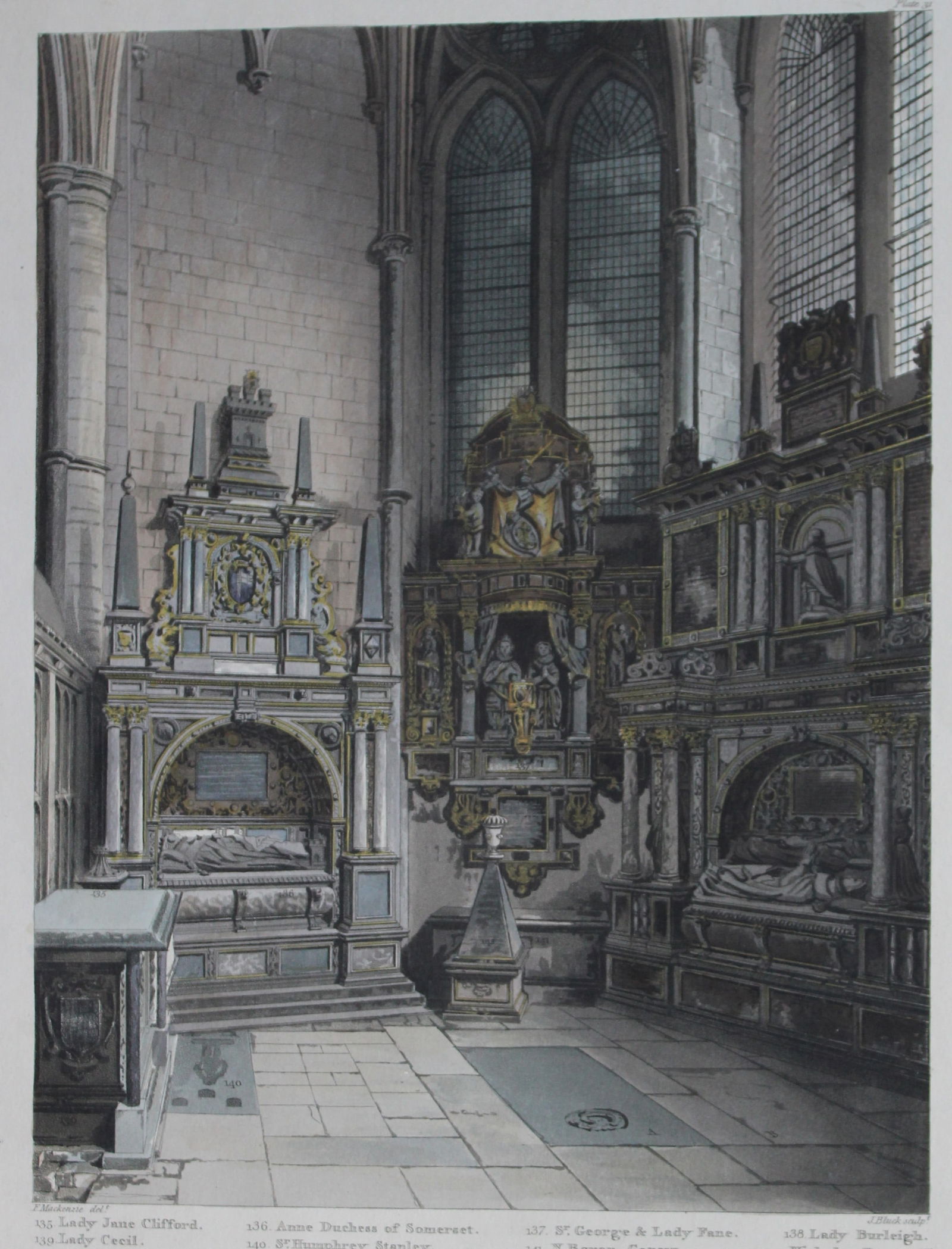 F Mackenzie - St Nicholas Chapel in Westminster Abbey engraved by J Bluck 1812 (1 of 2)