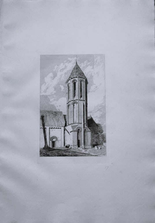 John Sell Cotman - Folio engraving of Church of Tamerville, Normandy 1822 (1 of 2)