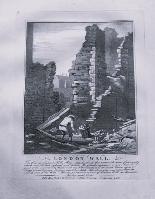 John Thomas Smith - Engraving of London Wall 1791 (1 of 2)