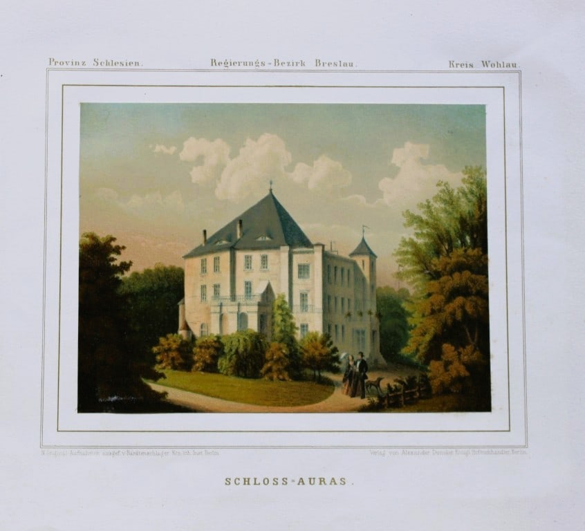 Alexander Duncker - Lithograph of Schloss Auras 1857 (1 of 3)