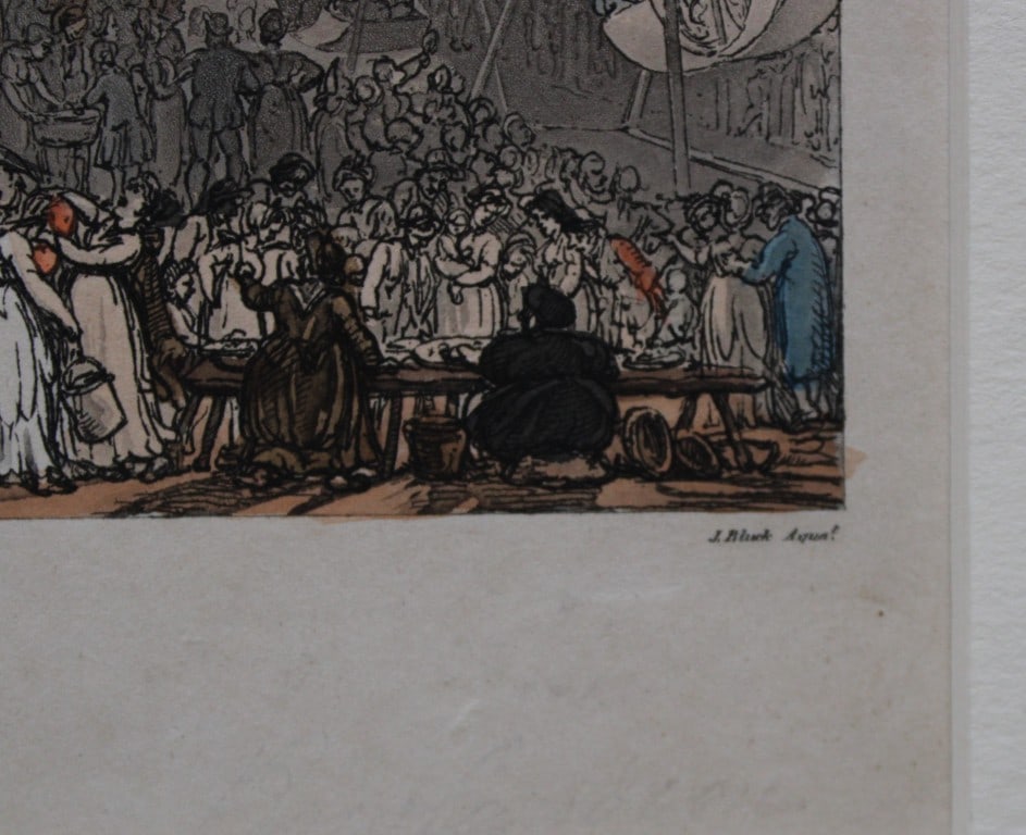 Rowlandson and Pugin - Aquatint of Bartholomew's Fair, London 1808 (1 of 4)