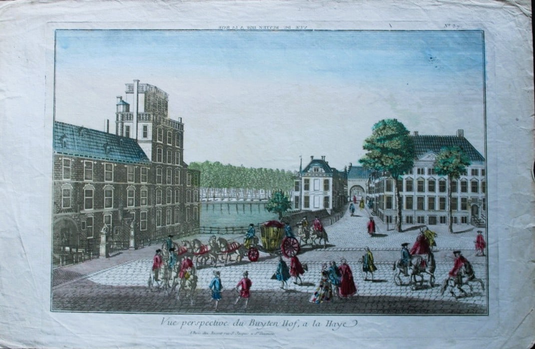 Vue d'Optique -Buyten Hof, a la Haye, Netherlands c1770 (1 of 2)