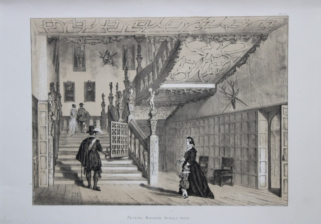Nash J - Lithograph of Hatfield House, Hertfordshire 1869 (1 of 2)