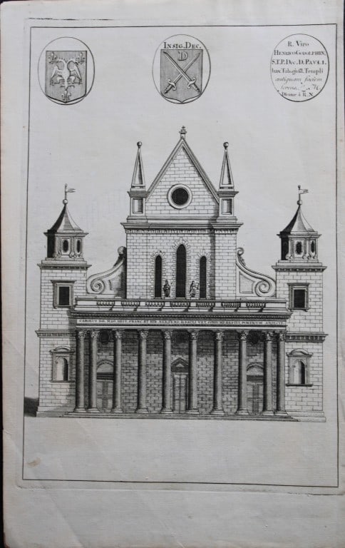North Prospect of Old St Paul's Cathedral 17th century engraving (1 of 5)