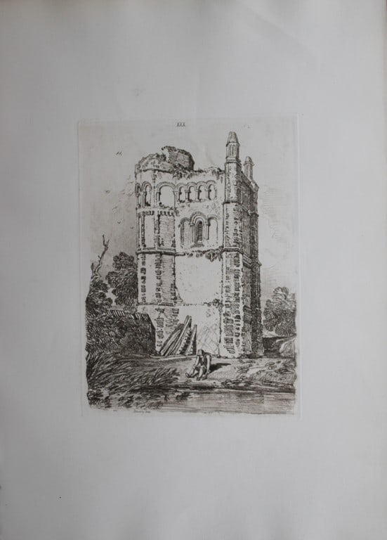 John Sell Cotman - Brandsby Tower, Yorkshire 1838: Specimens of Architectural Remains in the Counties of York, Cambridge, Suffolk, Lincoln, Essex and North Wales by John Sell Cotman. Published in London by HG Bohn in 1838A series of etchings illustrat