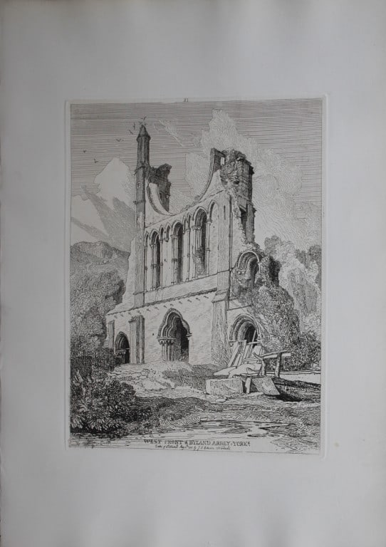 John Sell Cotman - Byland Abbey, Yorkshire 1838: Specimens of Architectural Remains in the Counties of York, Cambridge, Suffolk, Lincoln, Essex and North Wales by John Sell Cotman. Published in London by HG Bohn in 1838A series of etchings illustrat