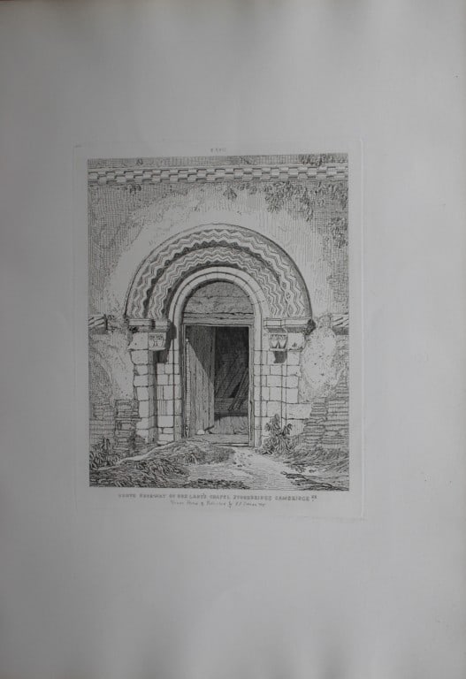 John Sell Cotman - South Doorway, Our Lady's Chapel, Cambridgeshire 1838: Specimens of Architectural Remains in the Counties of York, Cambridge, Suffolk, Lincoln, Essex and North Wales by John Sell Cotman. Published in London by HG Bohn in 1838A series of etchings illustrat