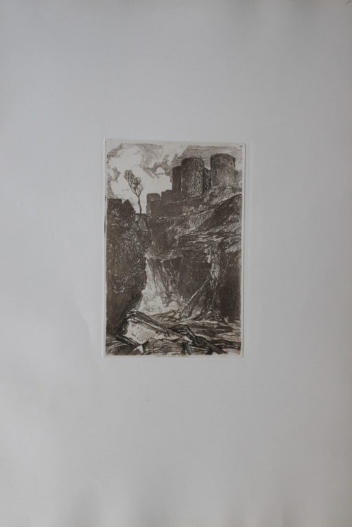 John Sell Cotman - Harlech Castle, North Wales from Liber Studiorum 1838 (1 of 1)