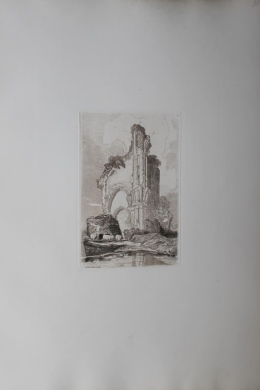 John Sell Cotman - Wenlock Priory, Shropshire from Liber Studiorum 1838: Liber Studiorum by John Sell Cotman. Published in London by HG Bohn in 1838This soft-ground etching is on cream wove paper.John Sell Cotman (1782-1842) was one of the most important artists from the g