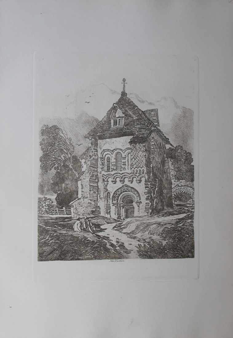 John Sell Cotman - Church near Durham from Liber Studiorum 1838 (1 of 1)