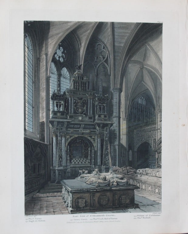 Mackenzie - St Erasmus Chapel in Westminster Abbey engraved by J Bluck 1812 (1 of 1)