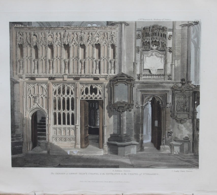 Mackenzie - Abbot Islip's Chapel in Westminster Abbey by J Bluck 1812 (1 of 1)