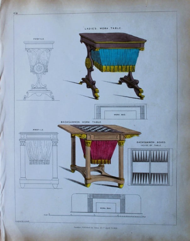 George Smith - The Cabinet Maker & Upholsterer's Guide engraving 1828. (1 of 1)