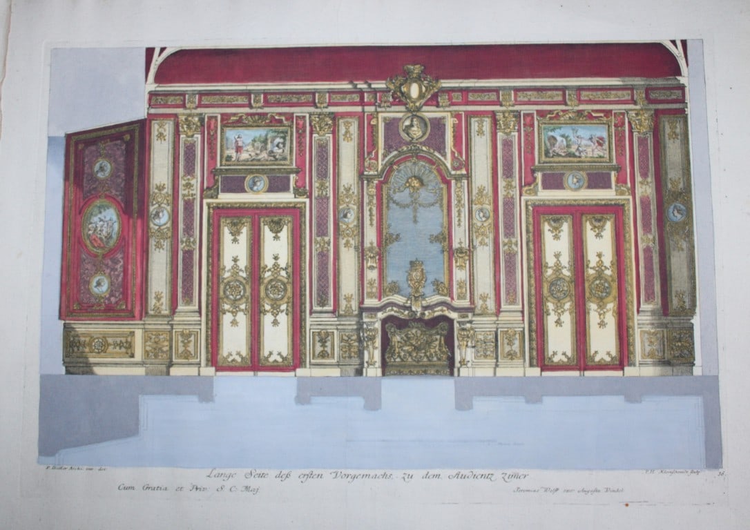 Paul Decker - Rare engraving Pl 16 Front Room 1711 (1 of 2)