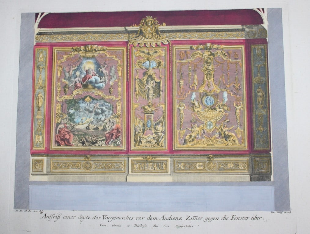 Paul Decker - Rare engraving Pl 20 Audience Room 1711 (1 of 3)