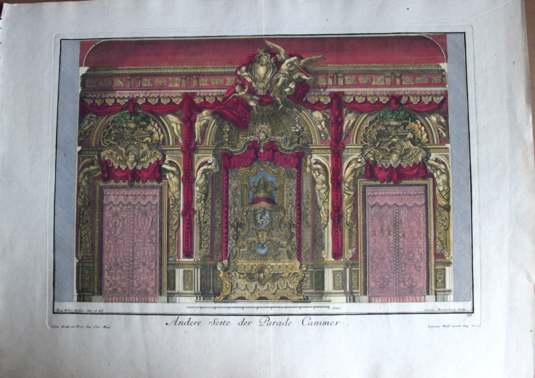 Paul Decker - Rare engraving Pl 29 Another side of Parade Chamber 1711 (1 of 3)