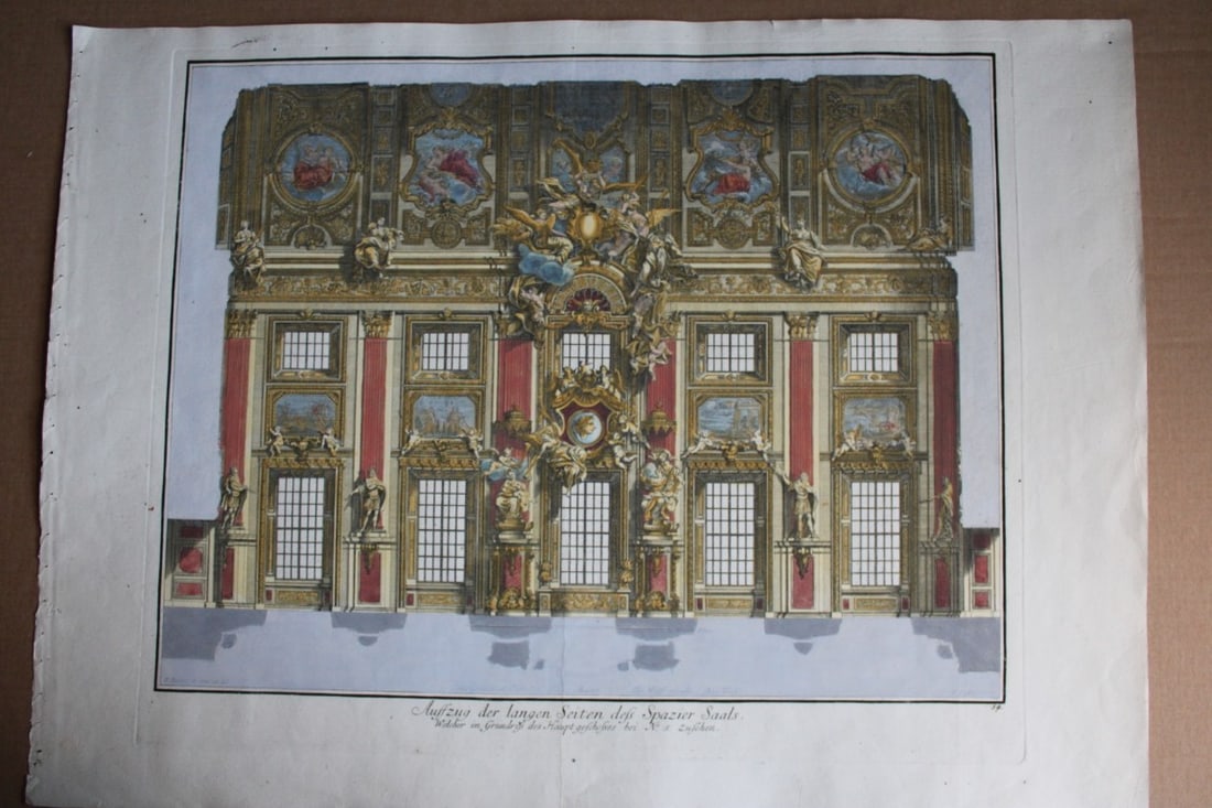 Paul Decker - Rare engraving Pl 54 Spazier Hall 1711 (1 of 2)