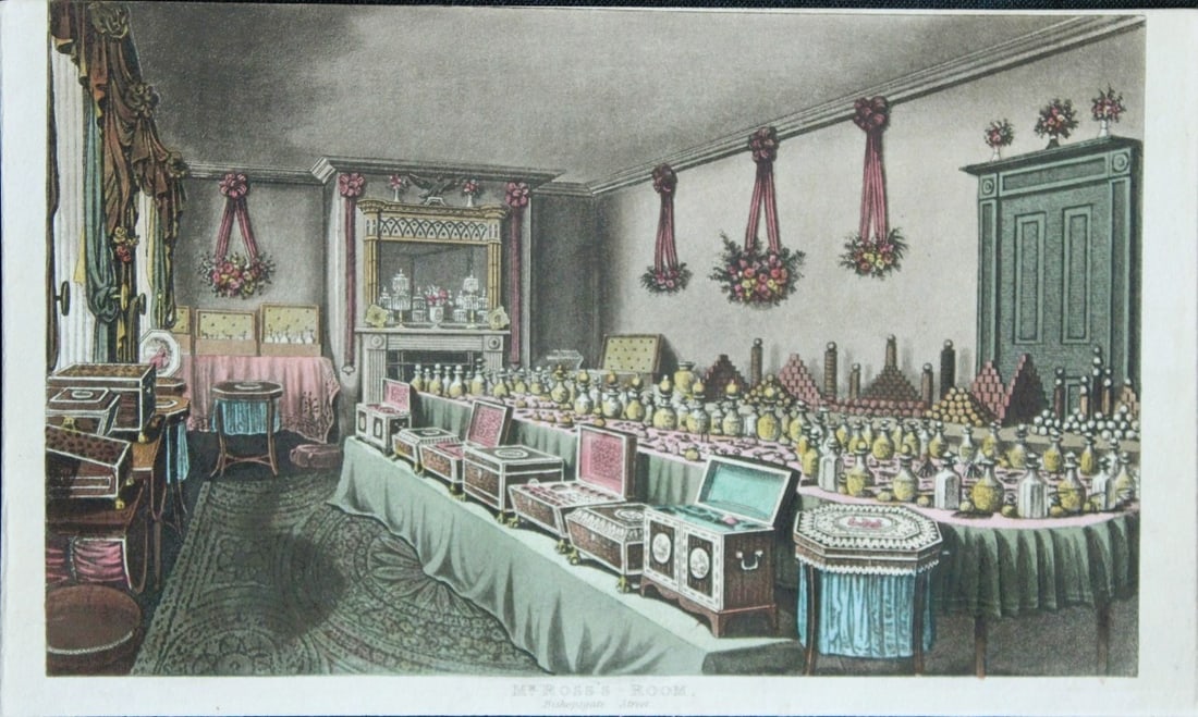 R Ackermann - Hand coloured engraving of a Victorian room 1816 (1 of 1)