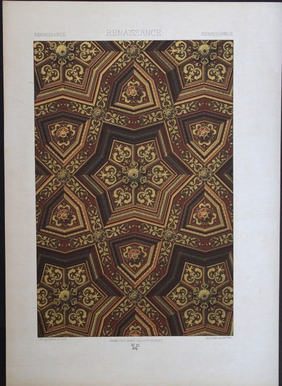 A Racinet - Original lithograph of Renaissance designs 1873 (1 of 1)