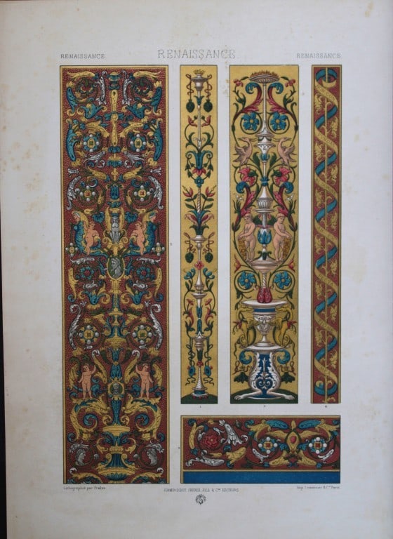 A Racinet - Original lithograph of Renaissance designs 1873 (1 of 1)