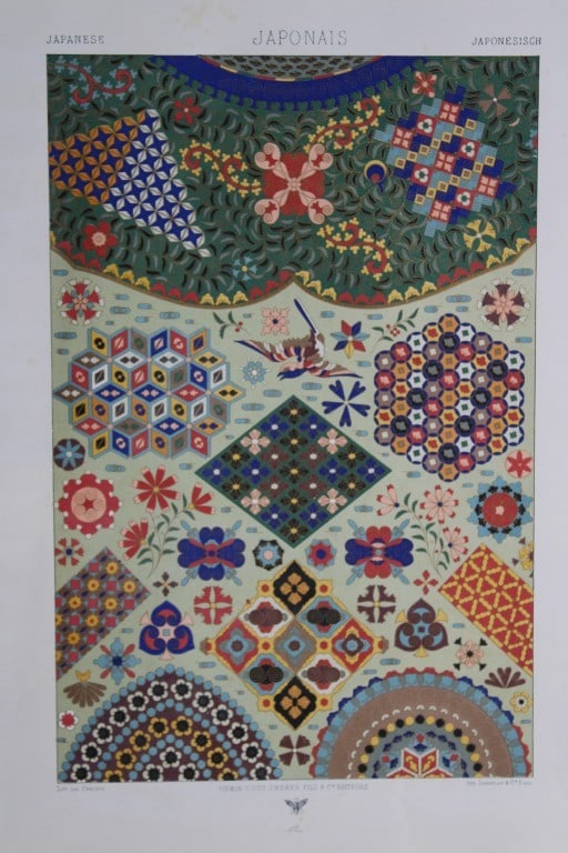 A Racinet - Original lithograph of Japanese designs 1873 (1 of 1)