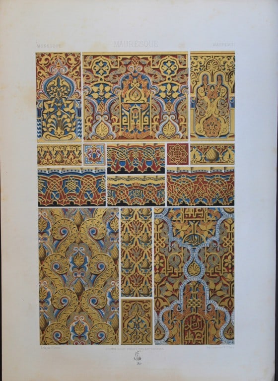 A Racinet - Original lithograph of Moorish designs 1873 (1 of 1)