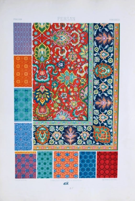 A Racinet - Lithograph of Persian designs 1873 (1 of 1)
