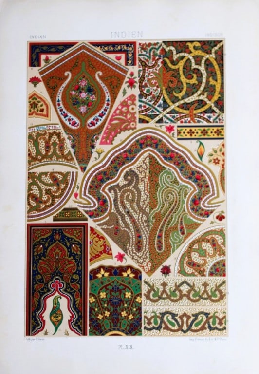 A Racinet - Lithograph of Indian designs 1873 (1 of 1)