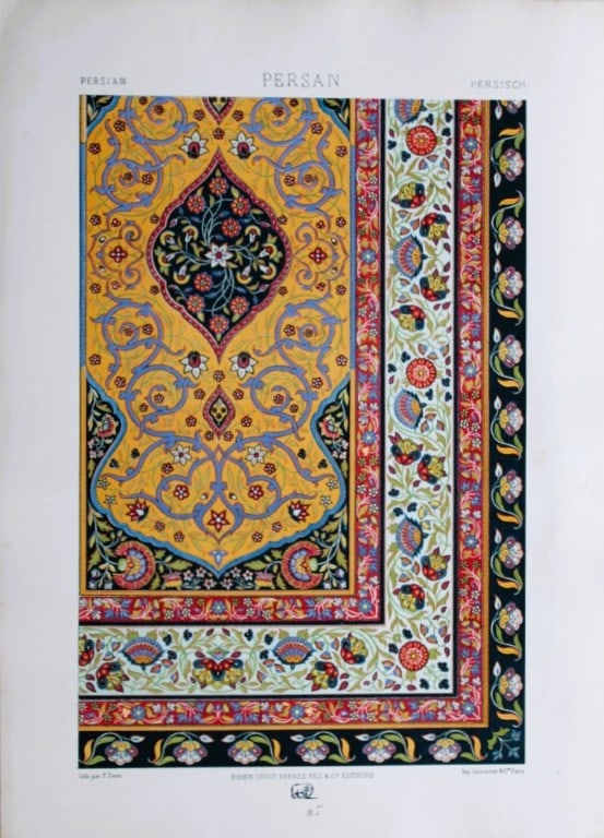A Racinet - Lithograph of Persian designs 1873 (1 of 1)