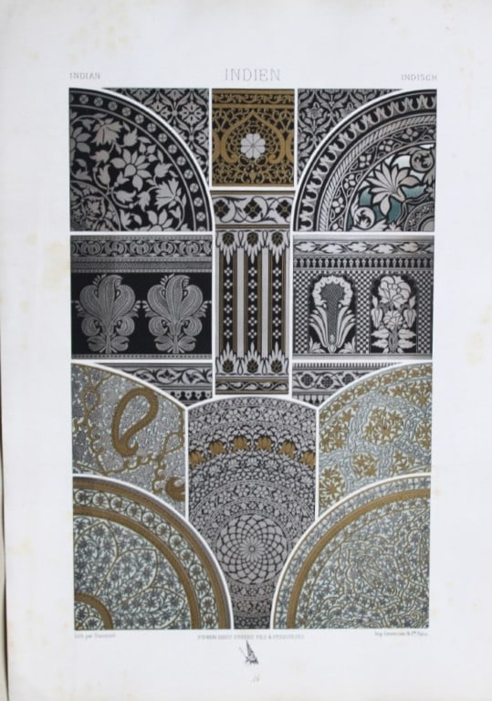 A Racinet - Lithograph of Indian designs 1873 (1 of 1)